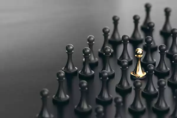 blog content writing services chess pawn standing out from crowd
