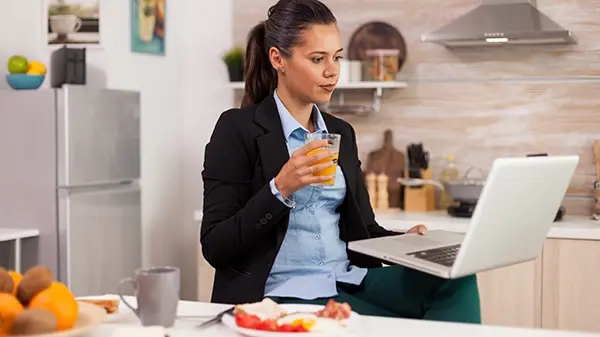 spokesperson video deliverables woman watching in kitchen