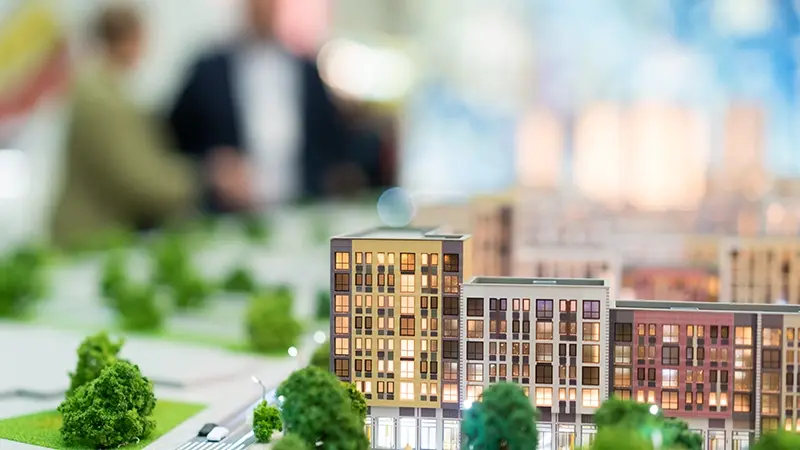 real estate content marketing mini buildings model