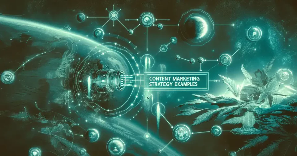 Content Marketing Strategy Examples sci fi image with world in background and satellites overhead