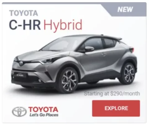 sample google display ad toyota c-hr hybrid