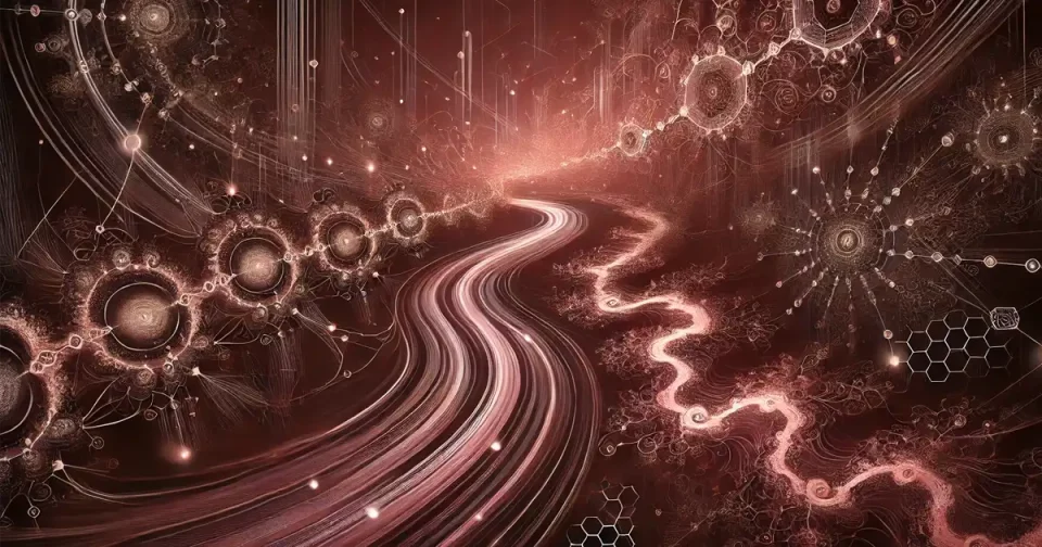 seo link building packages represented by a maroon coloured fractal river road journey