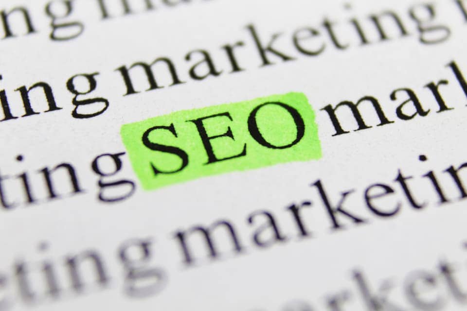 search engine optimization seo highlighted in marketing text