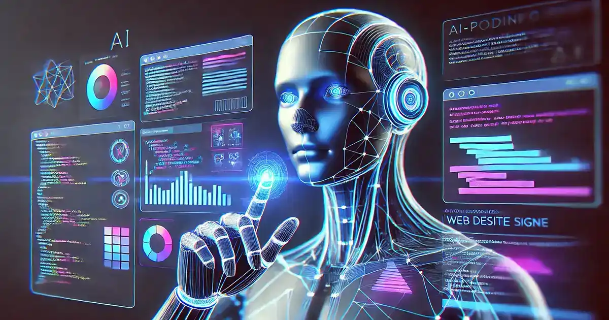 web design inspiration humanoid cyberpunk with sleek glowing interface